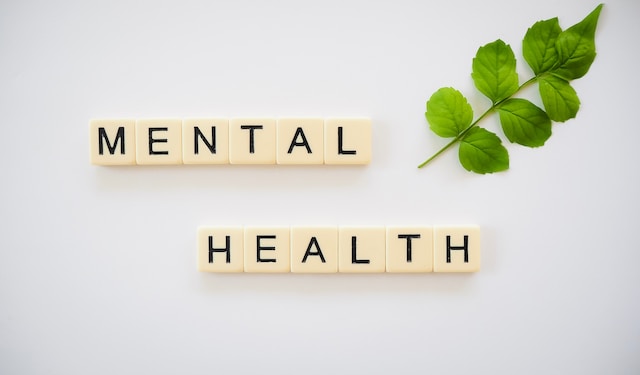 scrabble pieces that spell out "mental health"